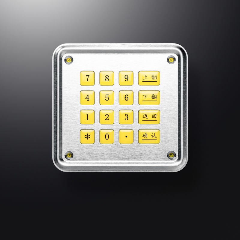 D-87109 IP67 16 tuşlu silikon metal nümerik tuş takımı