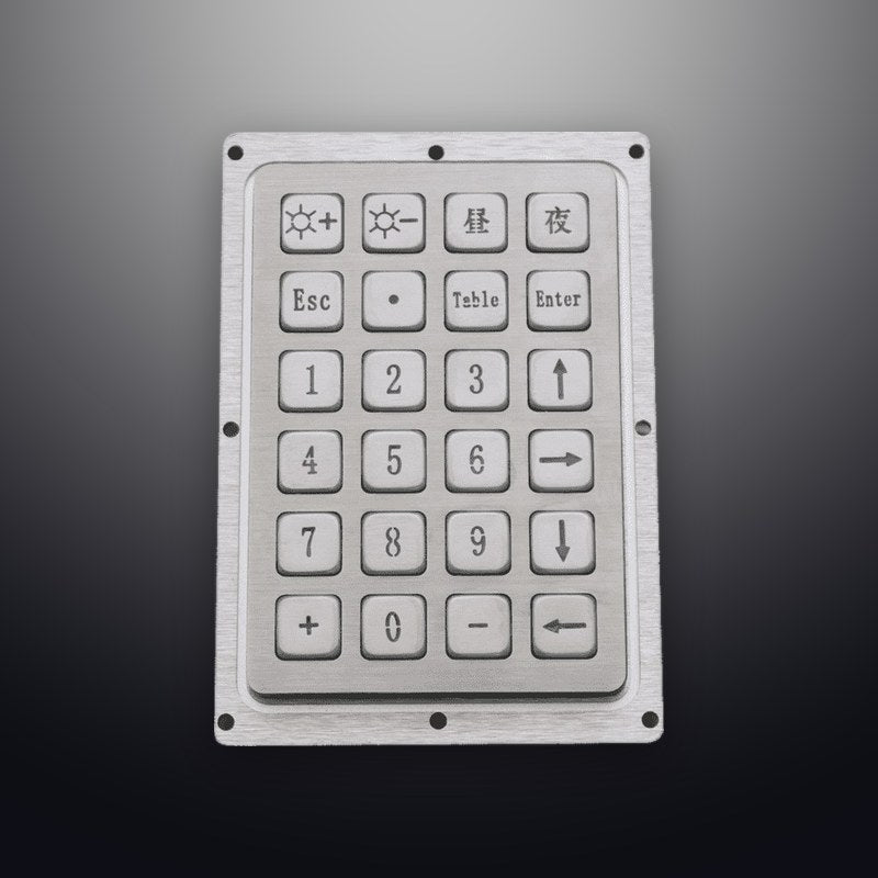D-8289 IP65 24 tuşlu paslanmaz çelik metal nümerik tuş takımı