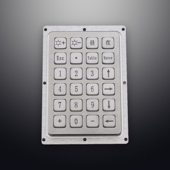 D-8289 IP65 24 tuşlu paslanmaz çelik metal nümerik tuş takımı
