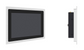 Touchscreen monitor with a security lock on a white background