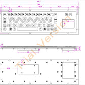 D-8607F IP65 67 tuşlu paslanmaz çelik endüstriyel metal klavye