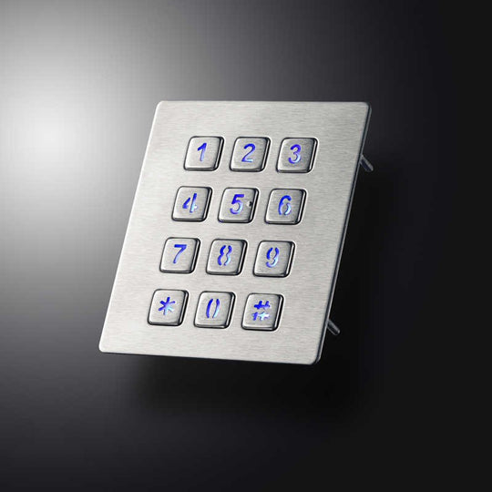 D-8208J-backlight IP65 12 tuşlu aydınlatmalı paslanmaz çelik metal nümerik tuş takımı