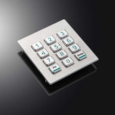 D-8208H IP65 12 tuşlu aydınlatmalı paslanmaz çelik metal nümerik tuş takımı