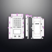D-8412 IP65 2 tuşlu endüstriyel metal touchpad