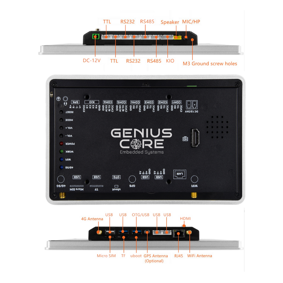 7 İnç RK3576S İşlemcili Android Endüstriyel HMI Panel PC– IPS Ekran, Alüminyum Gövde