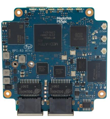 Banana Pi BPI-R3 Mini Router Kartı + Güç Adaptörü ve 3 Adet Anten – 2GB RAM + 8GB eMMC