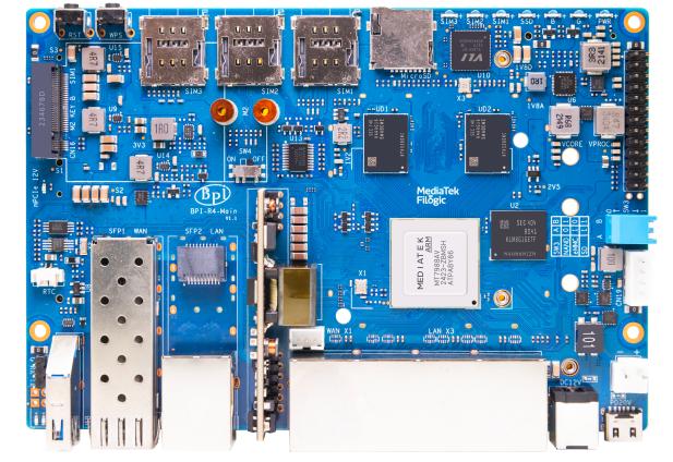 Banana Pi BPI-R4-4P Router Kartı (Kart Üzerinde PoE) – 4GB RAM + 8GB eMMC