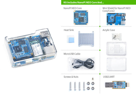 Friendly Elec NanoPi NEO Core Starter Kit – Allwinner H3 512MB Embedded Linux Kit