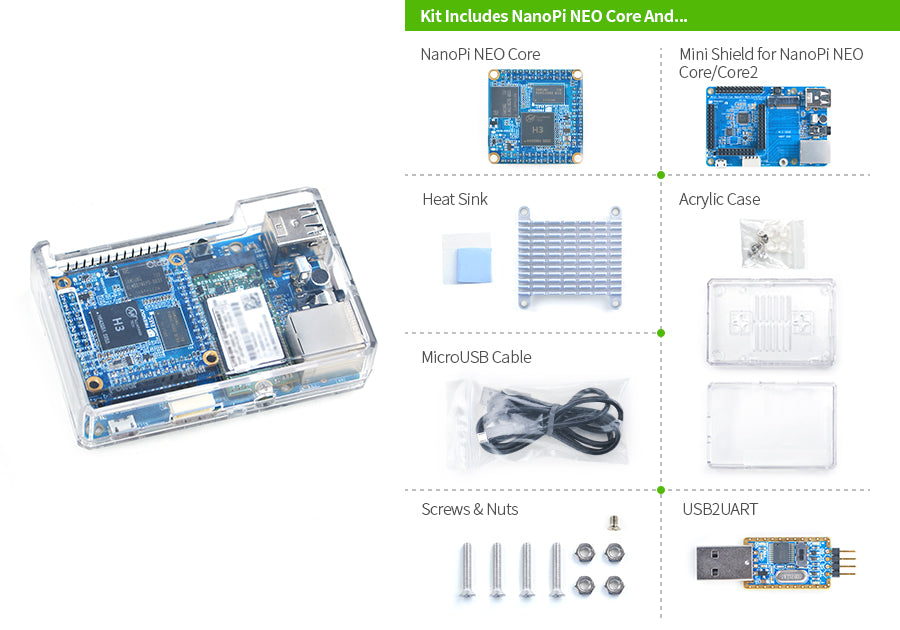 FriendlyElec NEO Core Starter Kit – NEO Core için Başlangıç Kiti