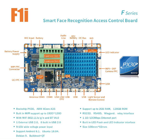 F1i Smart Face Recognition Access Control Board