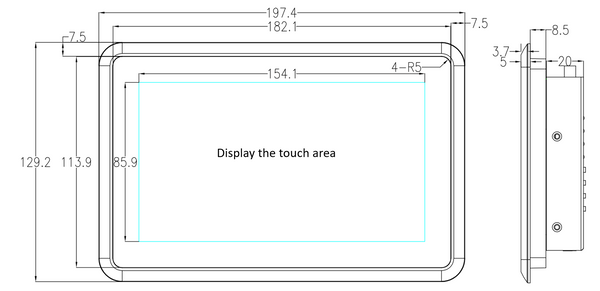 7 İnç A133P Android Endüstriyel HMI Panel PC– IPS Panel, 2x Dahili Hoparlör, Geniş Çerçeveli ABS Gövde