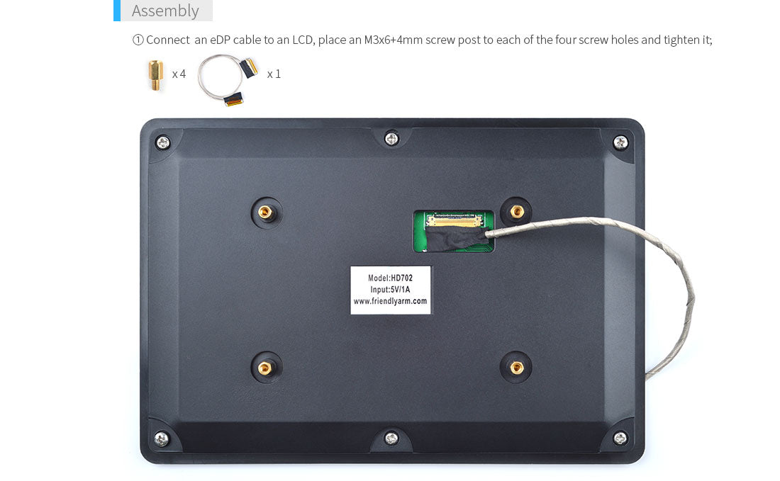 HD702E 7" eDP LCD Display – 800×1280 Capacitive Touch