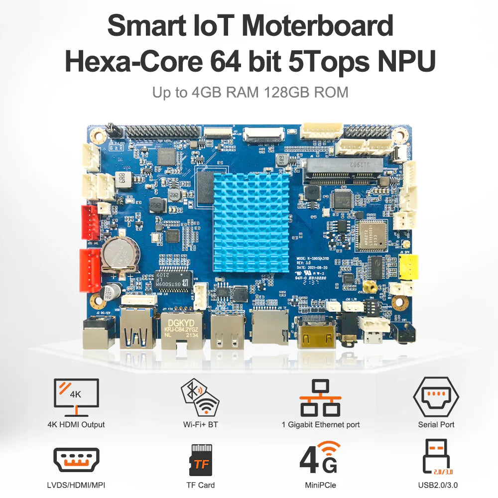 10.1 İnç A311D İşlemcili AIoT Open Frame Android Endüstriyel HMI Board – 5 TOPS NPU (K-A311D Serisi)