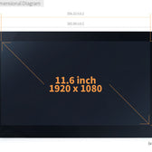 K116E 11.6inch eDP FHD LCD Display with Capacitive Touch Dimensions
