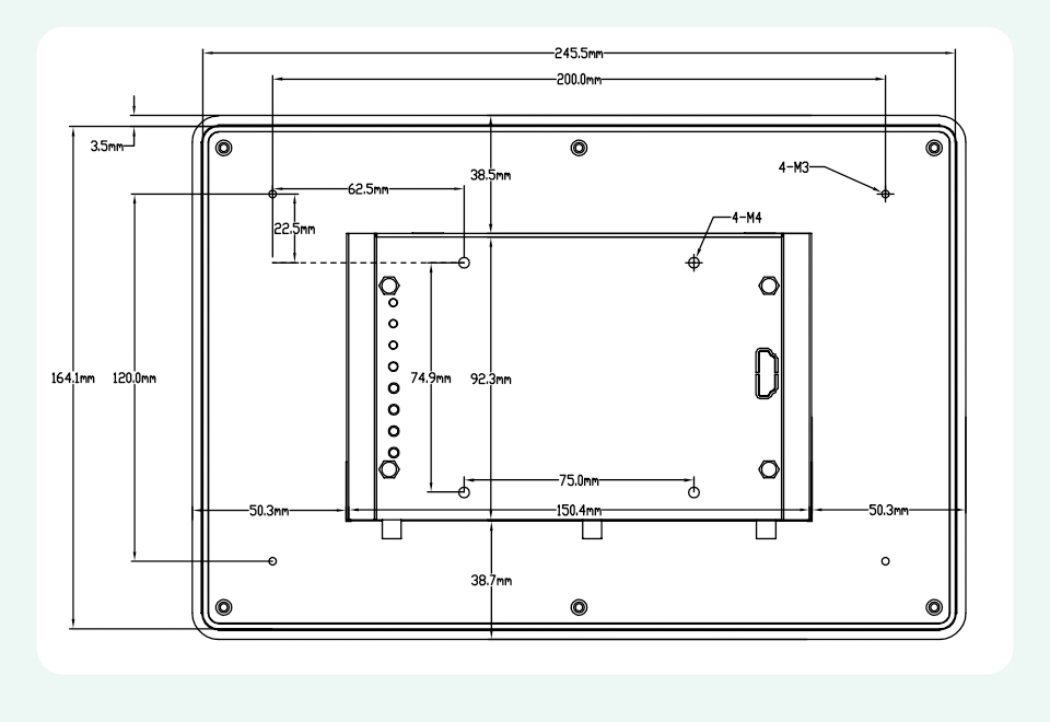 10.1 İnç A133P İşlemcili Android Endüstriyel HMI Panel PC – IPS Ekran, Alüminyum Gövde