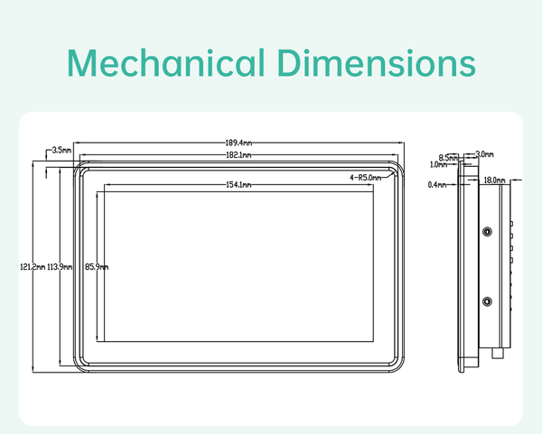 7 İnç RK3568 İşlemcili Android Endüstriyel HMI Panel PC– IPS Ekran, Alüminyum Gövde
