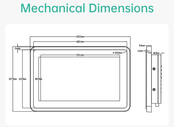 7 İnç A133P Android Endüstriyel HMI Panel PC– IPS LCD, Dayanıklı ABS Gövde