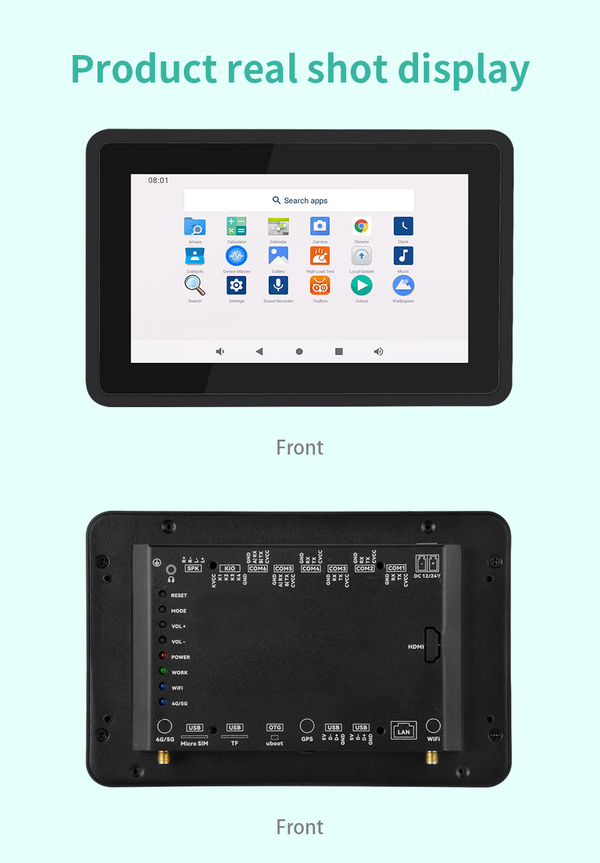 10.1 İnç A133P Android Endüstriyel HMI Panel PC– IPS LCD, Dayanıklı ABS Gövde