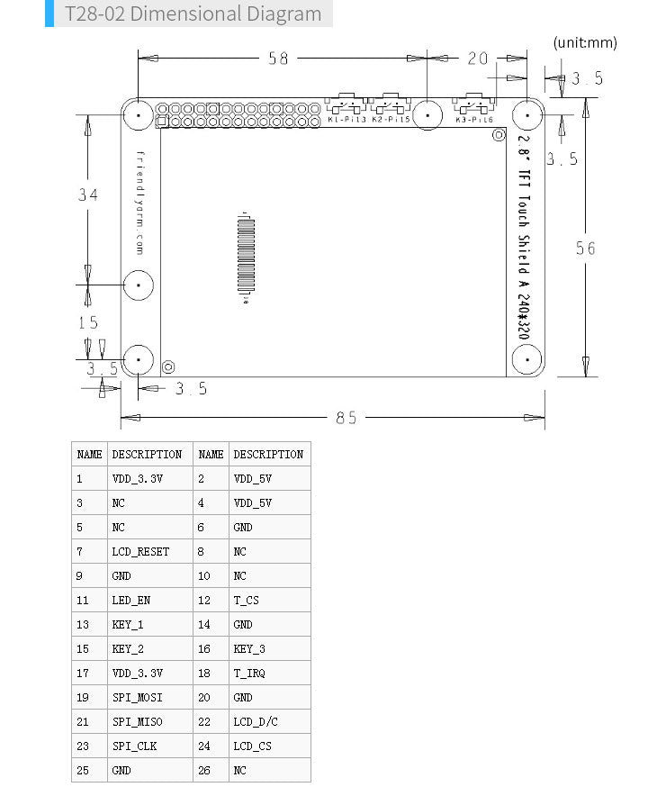 2.8" SPI TFT LCD Display – 320×240 Resistive Touch Module