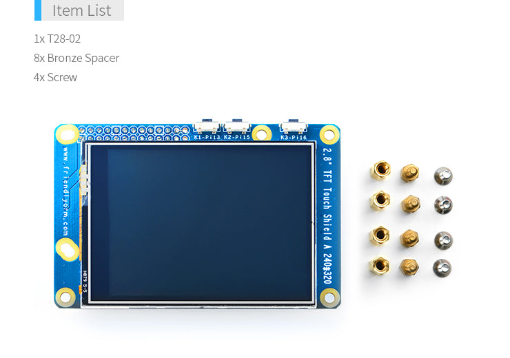 2.8" SPI TFT LCD Display – 320×240 Resistive Touch Module