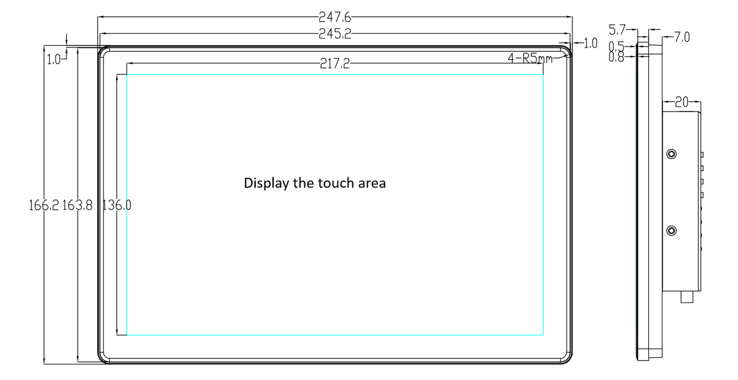 10.1 İnç RK3288 Android Endüstriyel HMI Panel PC – IPS Panel, 2x Dahili Hoparlör, ABS Gövde