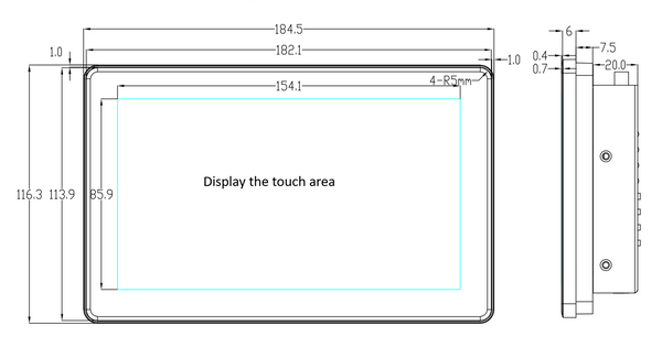 7 İnç A133P Android Endüstriyel HMI Panel PC– IPS Panel, 2x Dahili Hoparlör, ABS Gövde