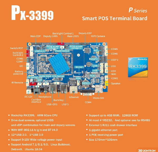 PX-3399 Smart POS Terminal Motherboard