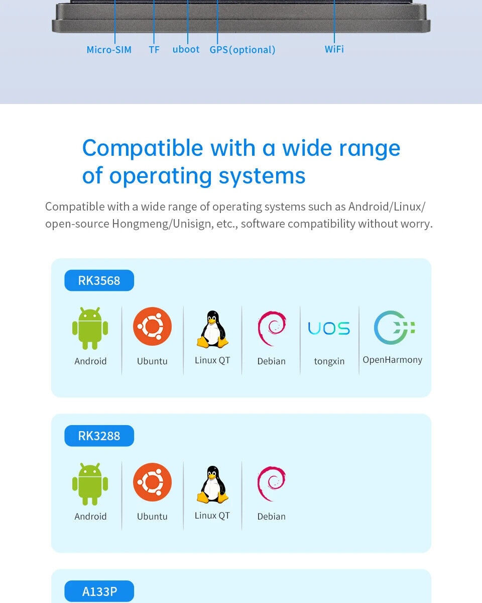 7 İnç RK3288 Android Endüstriyel HMI Panel PC – IPS Panel, 2x Dahili Hoparlör, ABS Gövde