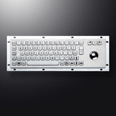D-8635G-S IP65 68 tuşlu paslanmaz çelik trackball'lu metal klavye