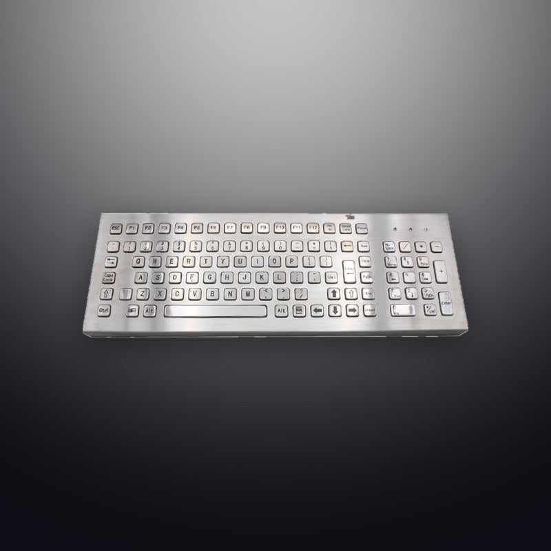 D-8625DESK IP65 103 tuşlu paslanmaz çelik endüstriyel metal klavye