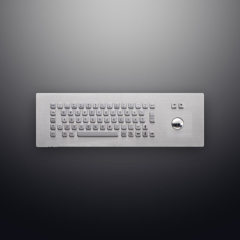D-8620 IP65 2 tuşlu paslanmaz çelik trackball'lu metal klavye