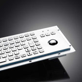 D-8606G IP65 3 tuşlu paslanmaz çelik trackball'lu metal klavye