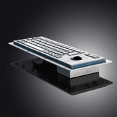 D-8635G-S IP65 68 tuşlu paslanmaz çelik trackball'lu metal klavye
