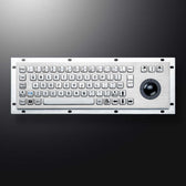 D-8635G IP65 68 tuşlu vandal dayanımlı paslanmaz çelik trackball'lu metal klavye