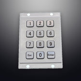 D-8208A IP65 12 tuşlu paslanmaz çelik metal nümerik tuş takımı
