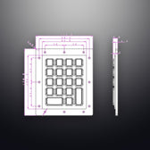 D-6102 IP66 18 tuşlu silikon metal nümerik tuş takımı