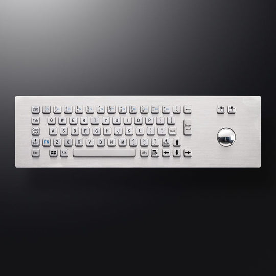 D-8615 IP65 2 tuşlu paslanmaz çelik trackball'lu metal klavye
