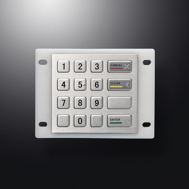 D-8204B IP65 16 tuşlu vandal dayanımlı silikon metal nümerik tuş takımı