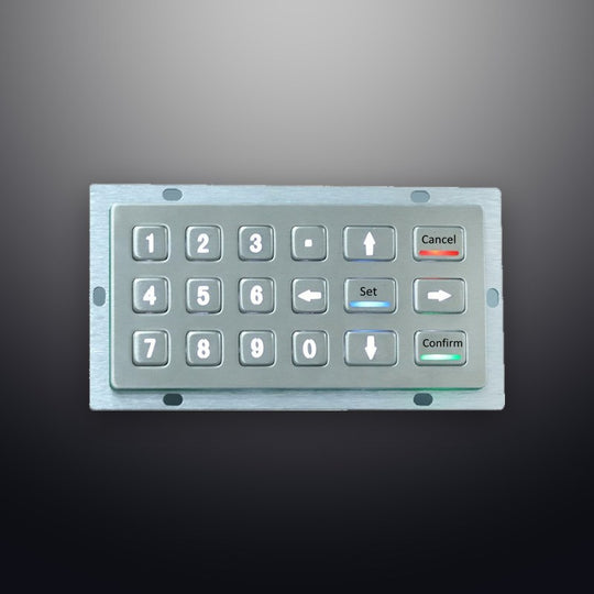 D-8206 BG IP65 18 tuşlu aydınlatmalı vandal dayanımlı metal nümerik tuş takımı