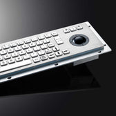 D-8635G IP65 68 tuşlu vandal dayanımlı paslanmaz çelik trackball'lu metal klavye
