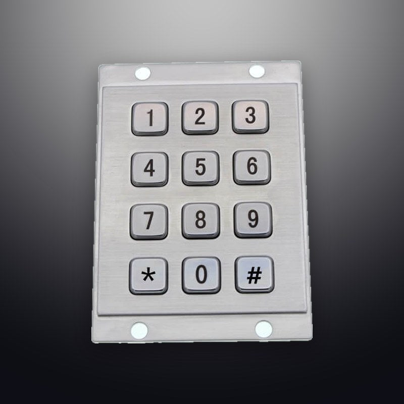 D-8208A IP65 12 tuşlu paslanmaz çelik metal nümerik tuş takımı
