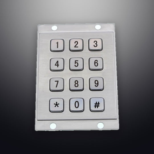 D-8208A IP65 12 tuşlu paslanmaz çelik metal nümerik tuş takımı