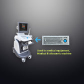 D-8635G-BG IP65 3 tuşlu aydınlatmalı paslanmaz çelik trackball'lu metal klavye
