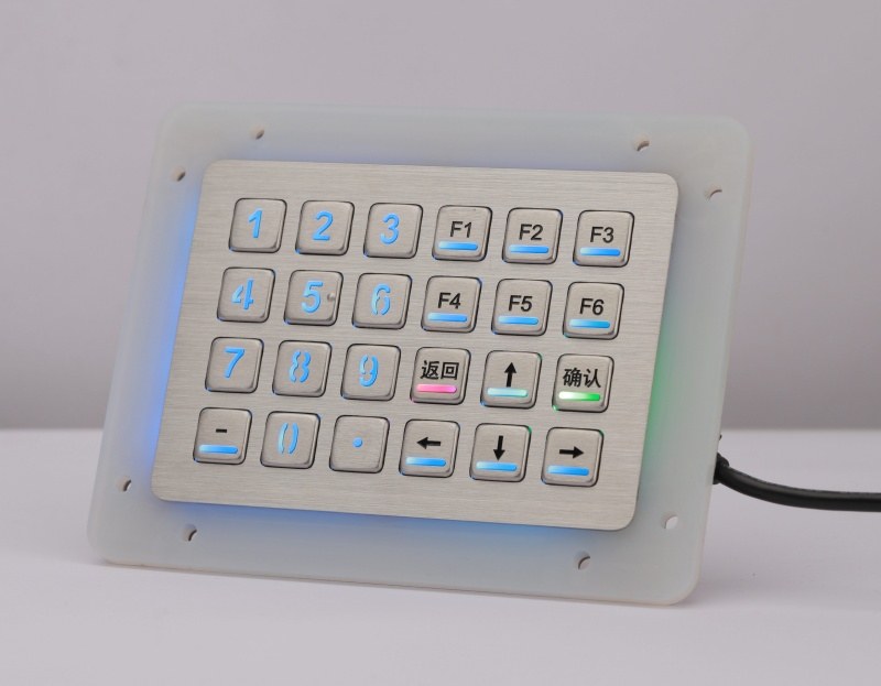 D-89138 IP65 24 tuşlu aydınlatmalı metal nümerik tuş takımı