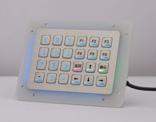 D-89138 IP65 24 tuşlu aydınlatmalı metal nümerik tuş takımı