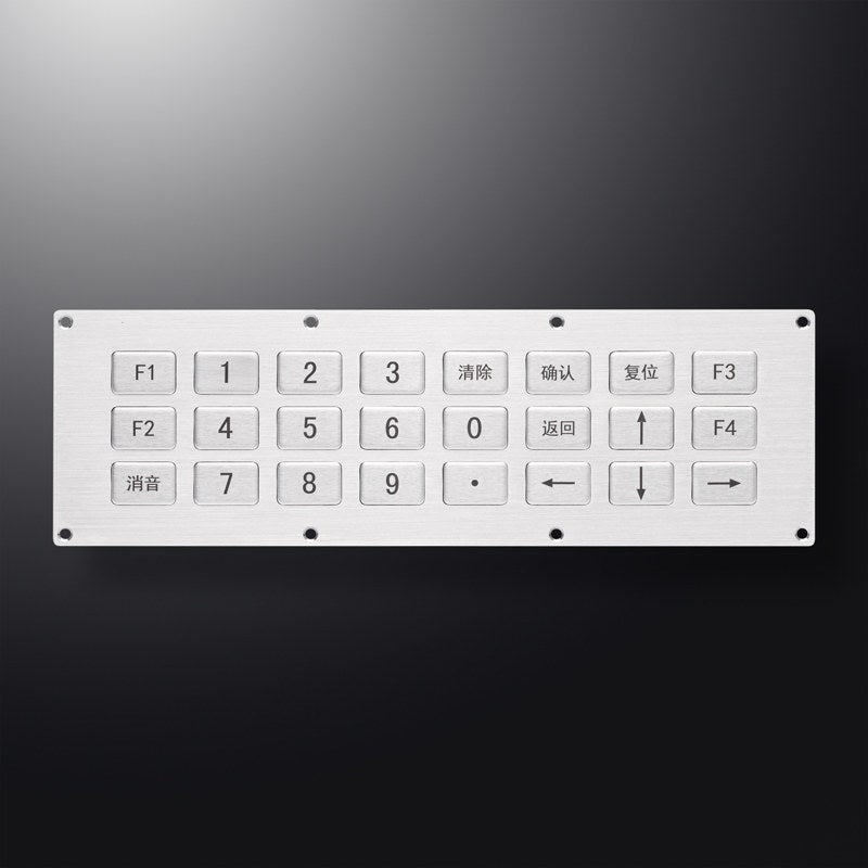 D-87135 IP65 24 tuşlu paslanmaz çelik metal nümerik tuş takımı
