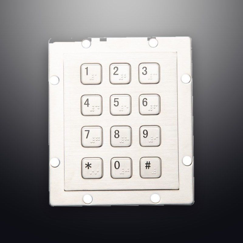 D-8208D IP65 12 tuşlu metal nümerik tuş takımı