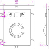 D-8302-36A IP54 3 tuşlu paslanmaz çelik trackball endüstriyel el çarkı