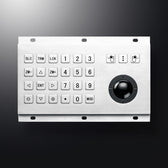 D-8316 IP54 27 tuşlu paslanmaz çelik trackball'lu metal klavye