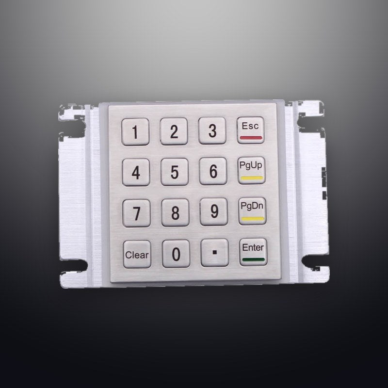 D-8203K IP54 16 tuşlu vandal dayanımlı paslanmaz çelik metal nümerik tuş takımı